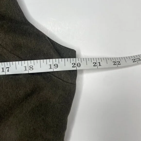 Antonio Melani Olive Green Faux Suede Panel Sheath Dress Size 14 - Picture 7 of 10